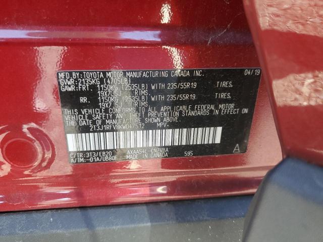 2019 TOYOTA RAV4 ADVEN - 2T3J1RFV8KW047512