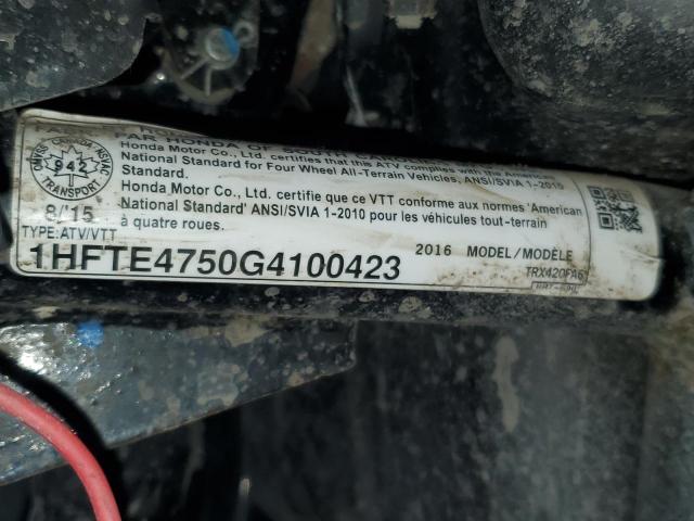2016 HONDA TRX420 FA 1HFTE4750G4100423