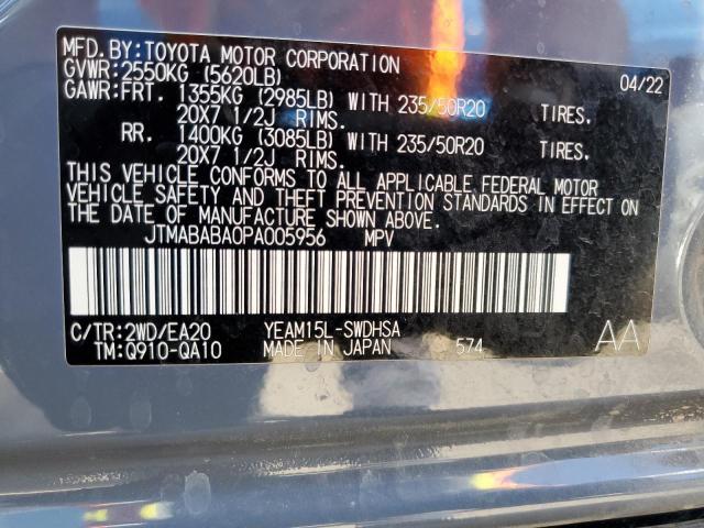 2023 SUBARU SOLTERRA P JTMABABA0PA005956