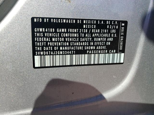 2016 VOLKSWAGEN JETTA SE - 3VWD67AJ2GM334471