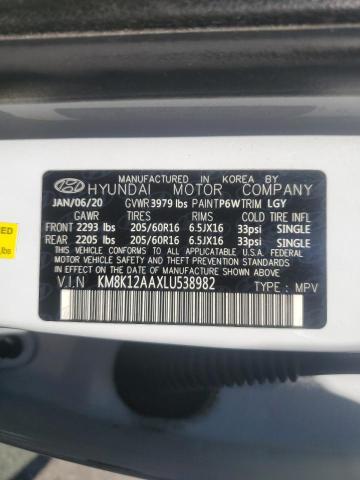 VIN KM8K12AAXLU538982 2020 Hyundai Kona, SE no.12