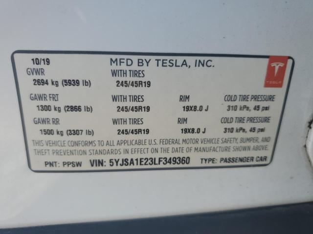 2020 TESLA MODEL S - 5YJSA1E23LF349360