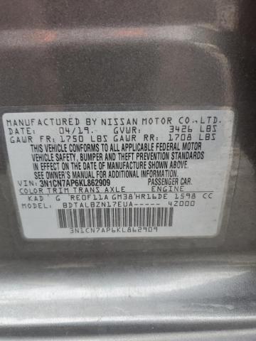 2019 NISSAN VERSA S - 3N1CN7AP6KL862909