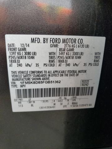 2015 FORD EXPLORER X - 1FM5K8D85FGB51362