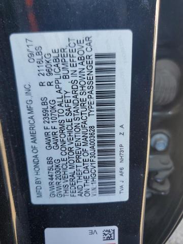 VIN 1HGCV1F30JA003628 2018 HONDA ACCORD no.12