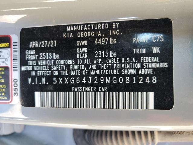 2021 KIA K5 GT LINE - 5XXG64J29MG081248