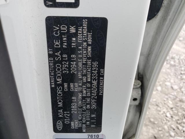 2021 KIA FORTE FE - 3KPF24AD6ME334396