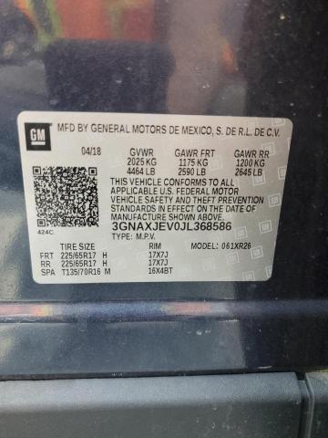 2018 CHEVROLET EQUINOX LT - 3GNAXJEV0JL368586