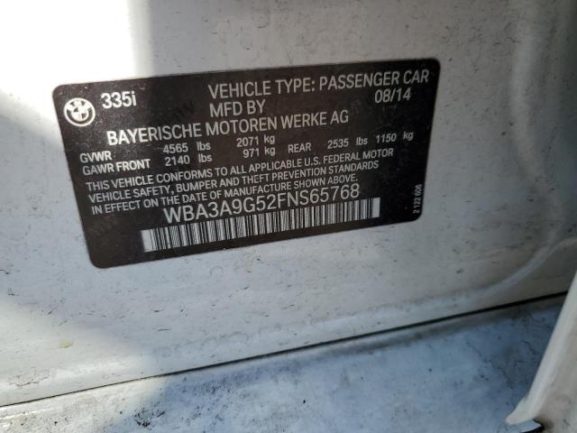 VIN WBA3A9G52FNS65768 2015 BMW 3 Series, 335 I no.12