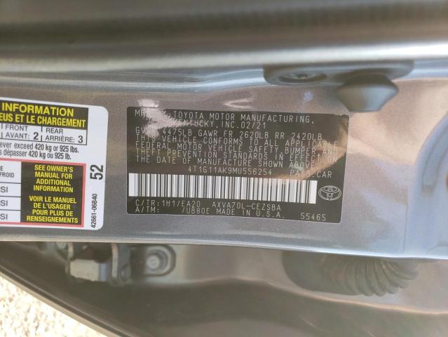 VIN 4T1G11AK9MU556254 2021 TOYOTA CAMRY no.12