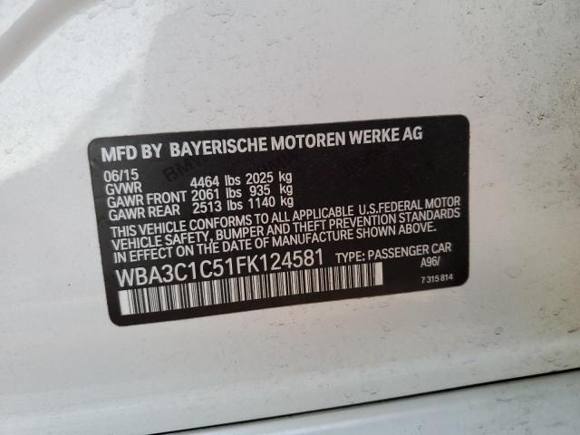 VIN WBA3C1C51FK124581 2015 BMW 3 Series, 328 I Sulev no.12