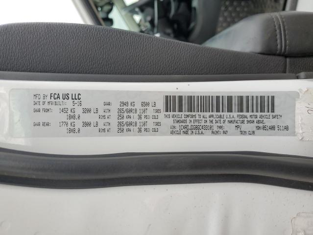 2016 DODGE DURANGO LI - 1C4RDJDG8GC433101