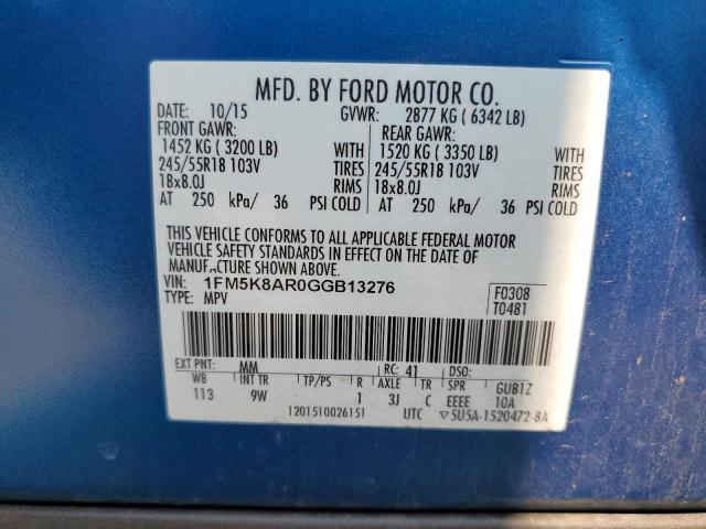 2016 FORD EXPLORER P - 1FM5K8AR0GGB13276