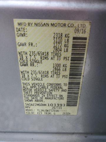 2017 NISSAN MURANO S - 5N1AZ2MG0HN103393