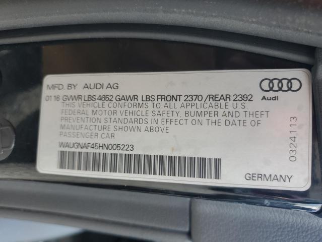 2017 AUDI A4 PREMIUM - WAUGNAF45HN005223