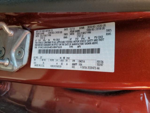 VIN 1FMCU0GX4EUB97223 2014 Ford Escape, SE no.13