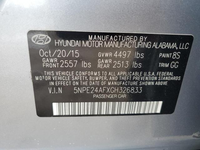 VIN 5NPE24AFXGH326833 2016 Hyundai Sonata, SE no.13