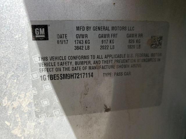 2017 CHEVROLET CRUZE LT - 1G1BE5SM9H7217114
