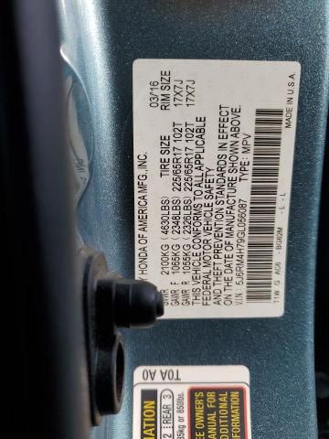 2016 HONDA CR-V EXL - 5J6RM4H79GL056087