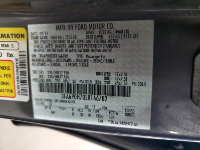 VIN 3FA6P0H70ER166782 2014 Ford Fusion, SE no.12