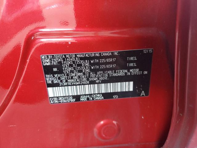 2016 TOYOTA RAV4 XLE - 2T3RFREV4GW424608