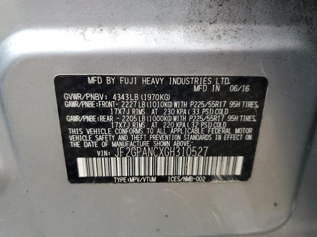 2016 SUBARU CROSSTREK - JF2GPANCXGH310527