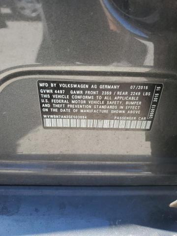 2016 VOLKSWAGEN CC BASE - WVWBN7AN2GE503894
