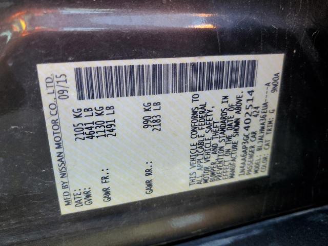 2016 NISSAN MAXIMA 3.5 - 1N4AA6AP3GC402514