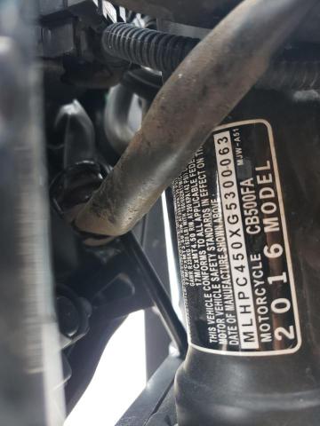 2016 HONDA CB500 FA - MLHPC450XG5300063