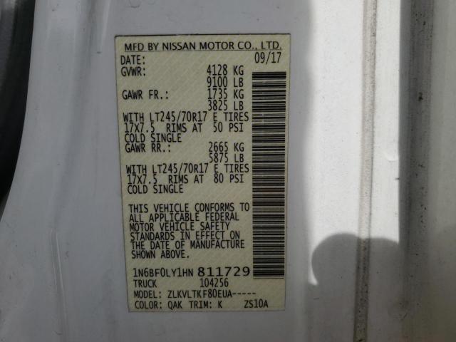 2017 NISSAN NV 2500 S - 1N6BF0LY1HN811729