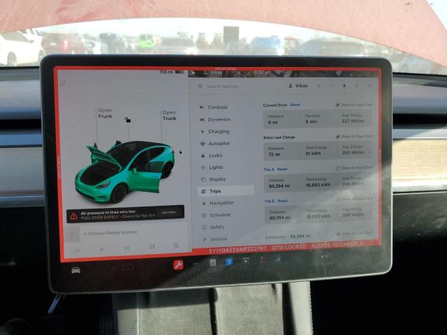 5YJYGAEE6MF222767 2021 TESLA MODEL Y