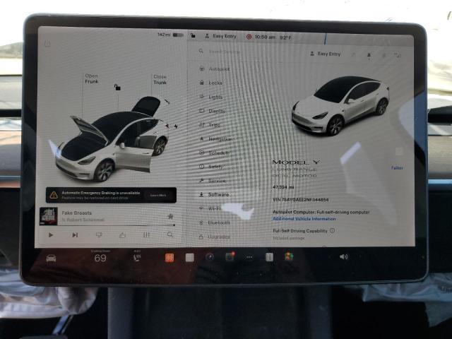 VIN 7SAYGAEE2NF344854 2022 Tesla MODEL Y no.9