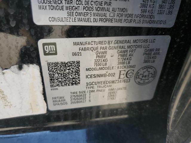 2021 CHEVROLET SILVERADO - 1GCUYEED6MZ347613