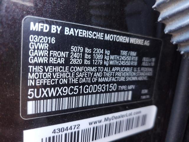 2016 BMW X3 XDRIVE2 - 5UXWX9C51G0D93150