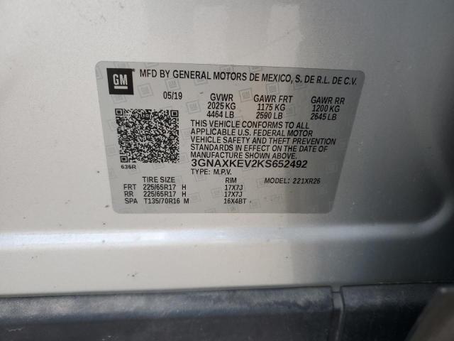 2019 CHEVROLET EQUINOX LT - 3GNAXKEV2KS652492