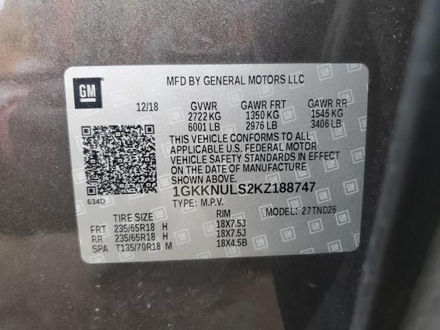 VIN 1GKKNULS2KZ188747 2019 GMC Acadia, Slt-1 no.14