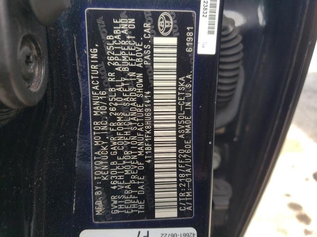 VIN 4T1BF1FK8HU691414 2017 Toyota Camry, LE no.12