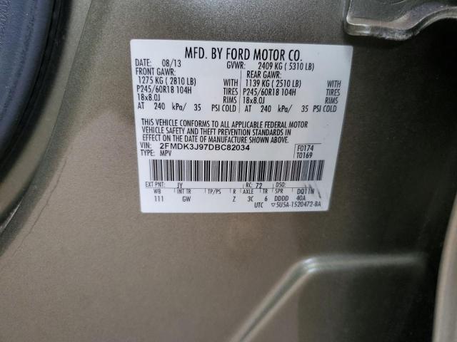 VIN 2FMDK3J97DBC82034 2013 Ford Edge, Sel no.14