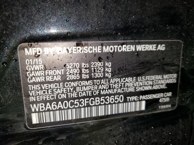 VIN WBA6A0C53FGB53650 2015 BMW 6 SERIES no.12