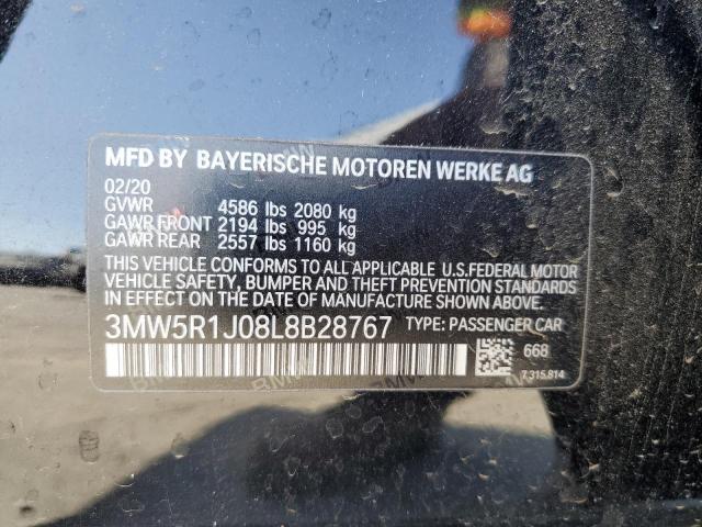 VIN 3MW5R1J08L8B28767 2020 BMW 3 Series, 330I no.12