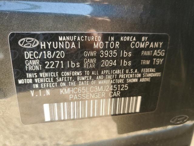 VIN KMHC65LC3MU245125 2021 Hyundai Ioniq, Blue no.12