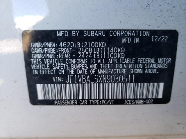 2022 SUBARU WRX LIMITE - JF1VBAL6XN9030511