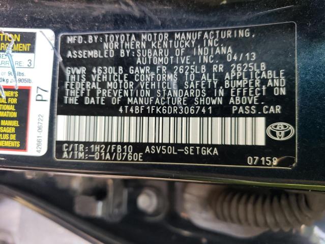 VIN 4T4BF1FK6DR306741 2013 TOYOTA CAMRY no.13