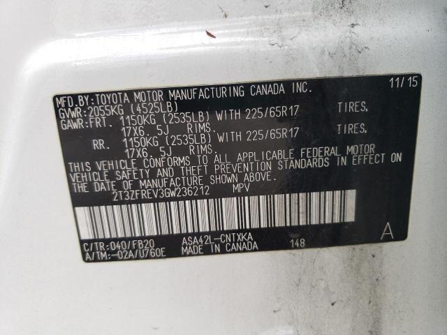2016 TOYOTA RAV4 LE - 2T3ZFREV3GW236212