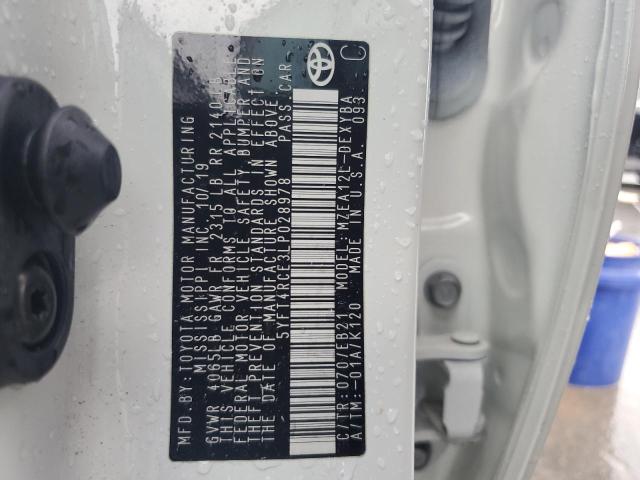2020 TOYOTA COROLLA XS - 5YFT4RCE3LP028978