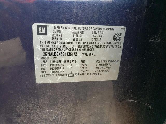 2016 CHEVROLET EQUINOX LS - 2GNALBEK6G1136172