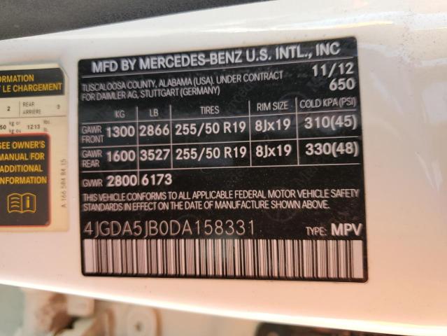 VIN 4JGDA5JB0DA158331 2013 Mercedes-Benz ML-Class, 350 no.13