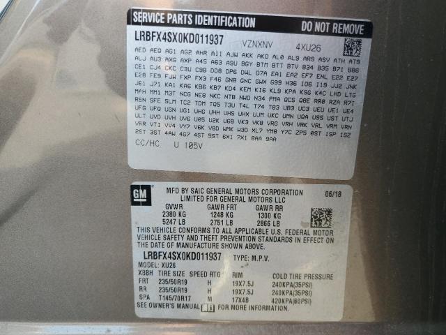 2019 BUICK ENVISION P - LRBFX4SX0KD011937