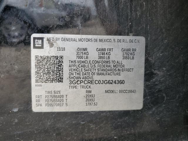 VIN 3GCPCREC0JG624360 2018 CHEVROLET ALL MODELS no.12