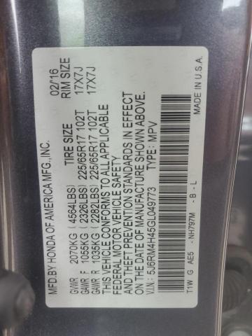 2016 HONDA CR-V SE - 5J6RM4H45GL049773